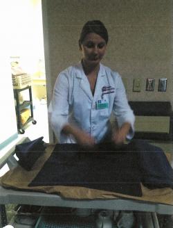 Image of Samantha Grover, 2012 Class Intern during Food Service Managemtent Rotations.